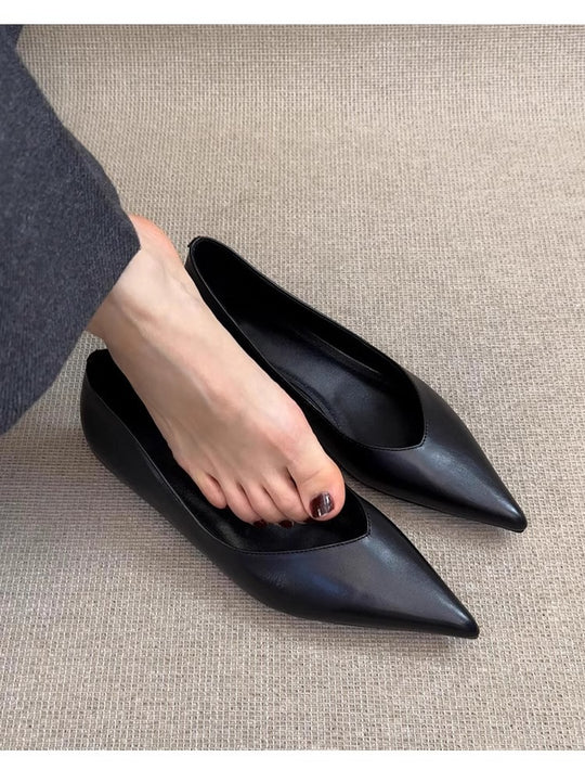 Damen spitze Ballerinas mit raffinierter Ausschnittform und komfortablem Innenleben EB