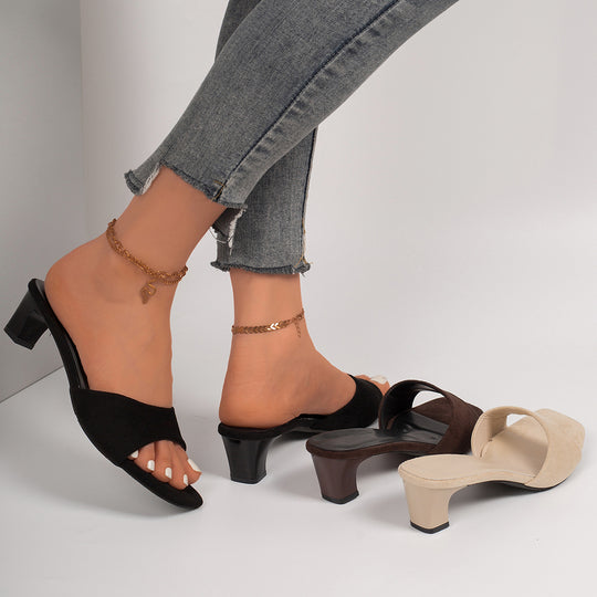 Damen elegante Sling-Pantoletten mit modischem Riemendesign EB