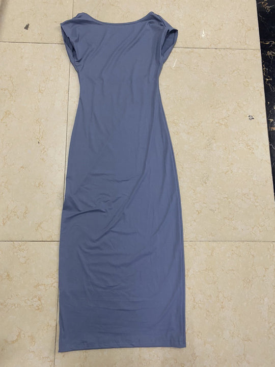 Damen Maxikleid mit tiefem Rückenausschnitt und figurbetontem Schnitt EB