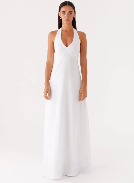Damen Elegantes Wickelkleid mit V-Ausschnitt und schmalem, fließendem Schnitt EB