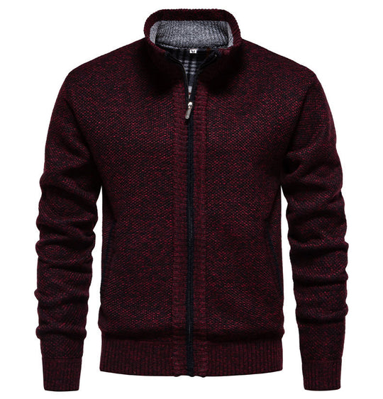 Herren sportliche Strickjacke mit Stehkragen EB