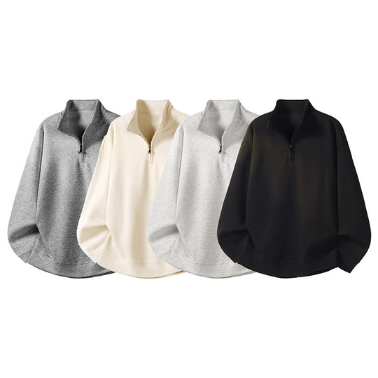 Damen Oversized Fleecepullover mit halb offenem Kragen EB