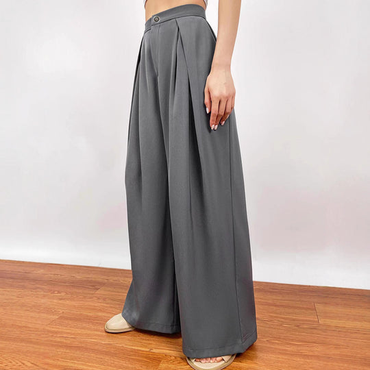 Damen weite Palazzo-Hose mit eleganter Bundfaltenverarbeitung EB