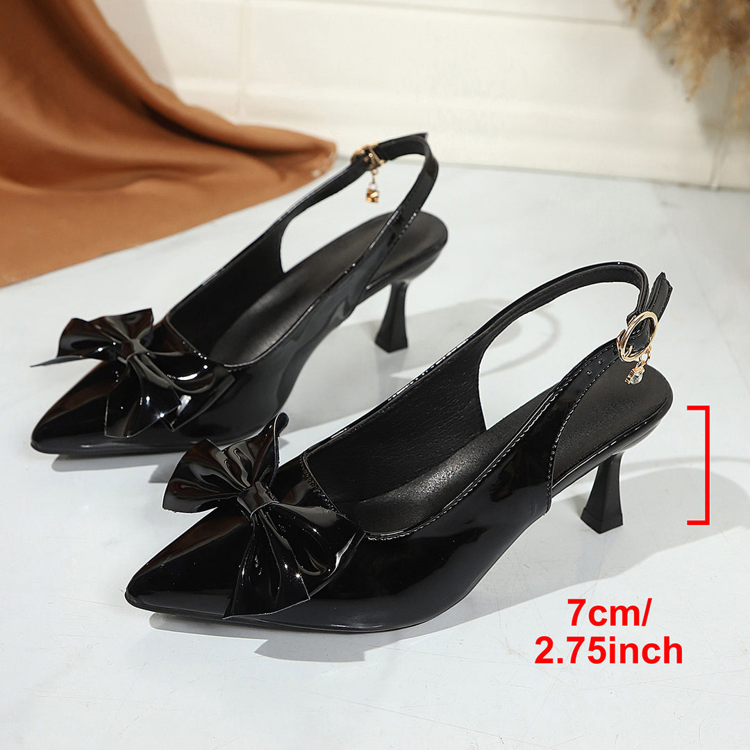 Damen Slingback-Pumps mit dekorativer Schleifenapplikation EB
