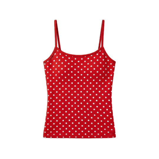 Damen Spaghettiträgertop mit Polka-Dots EB