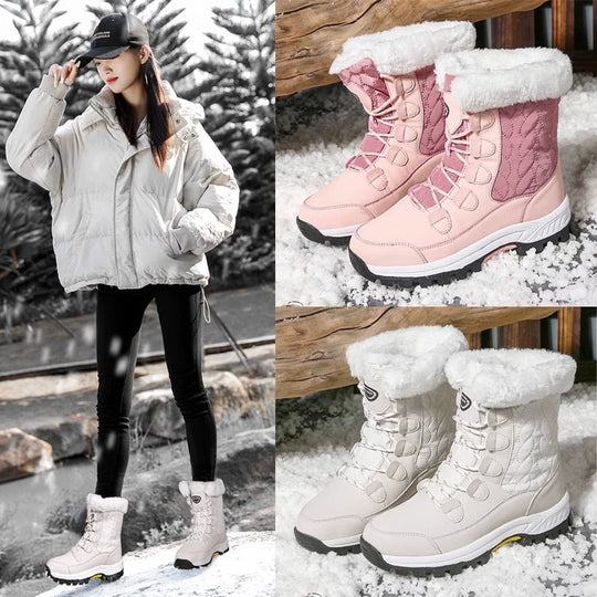 Damen Isolierte Winterstiefel mit rutschfester Sohle und kuscheligem Warmfutter EB