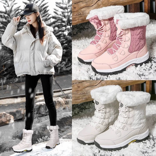 Damen Isolierte Winterstiefel mit rutschfester Sohle und kuscheligem Warmfutter EB