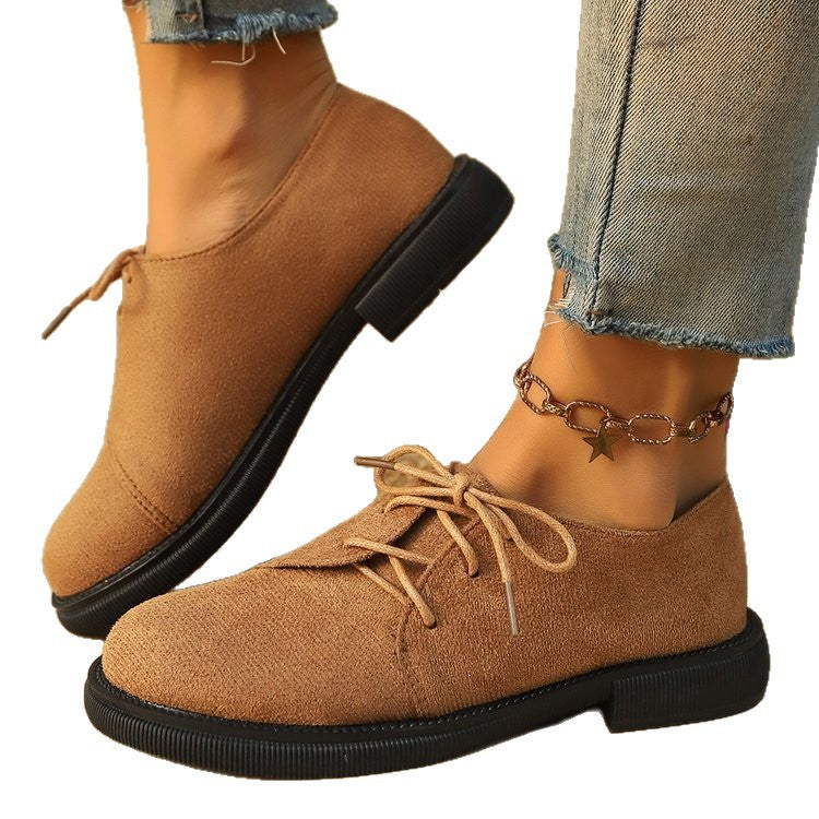 Damen bequeme Schnürschuhe mit trendy Wildleder-Optik EB