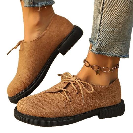 Damen bequeme Schnürschuhe mit trendy Wildleder-Optik EB