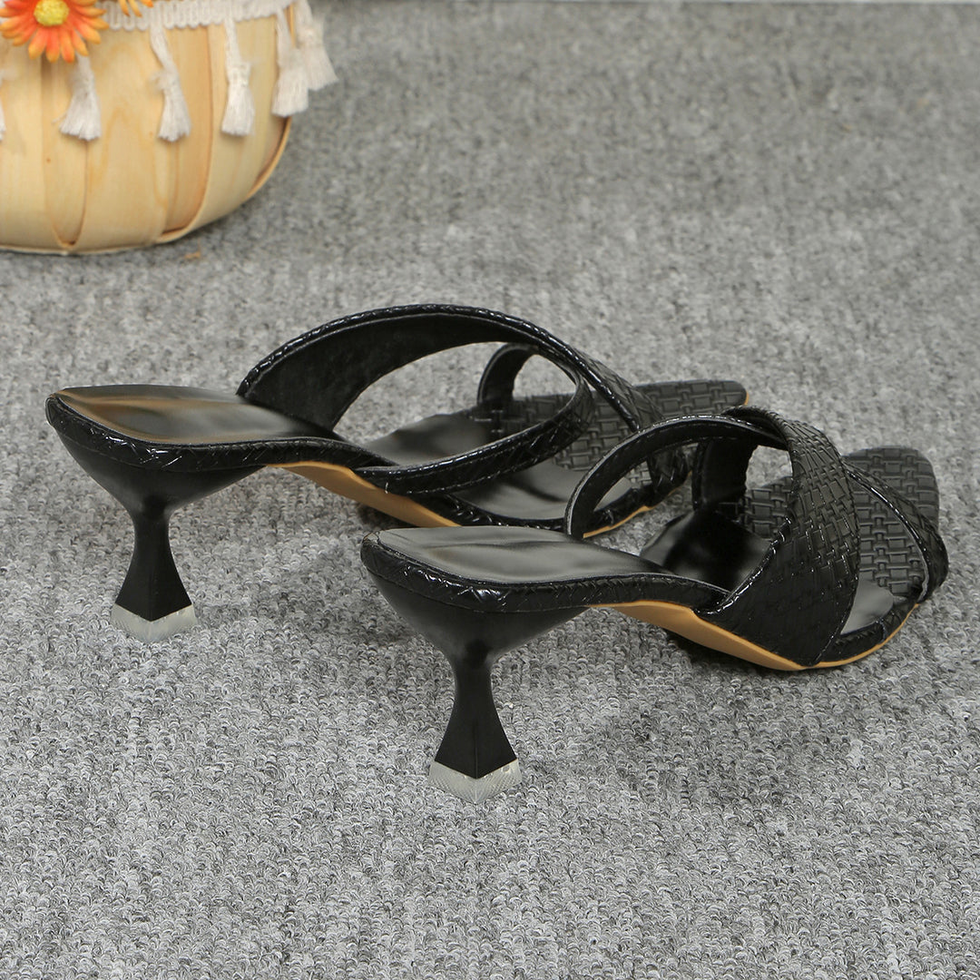 Damen Slingback Sandalen mit niedrigem Absatz EB