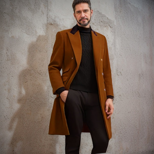 Herren eleganter Longblazer mit Doppelreihe EB
