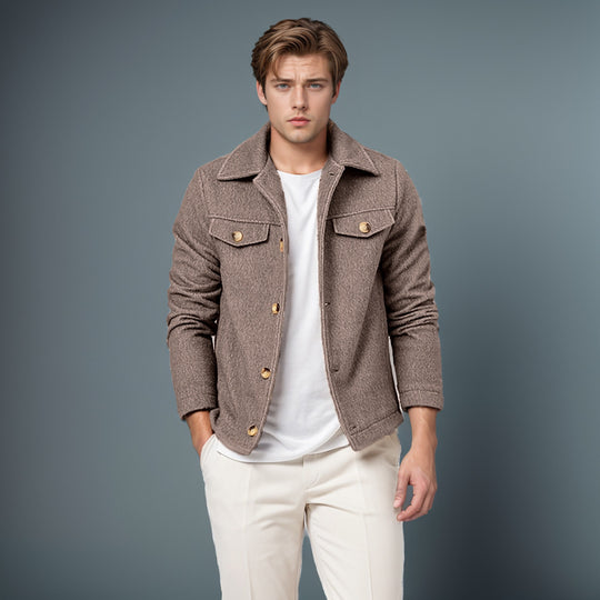 Herren Trendige Boucle-Jacke EB