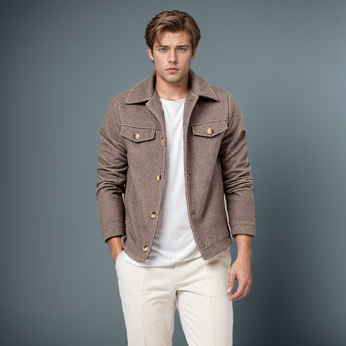 Herren Trendige Boucle-Jacke EB