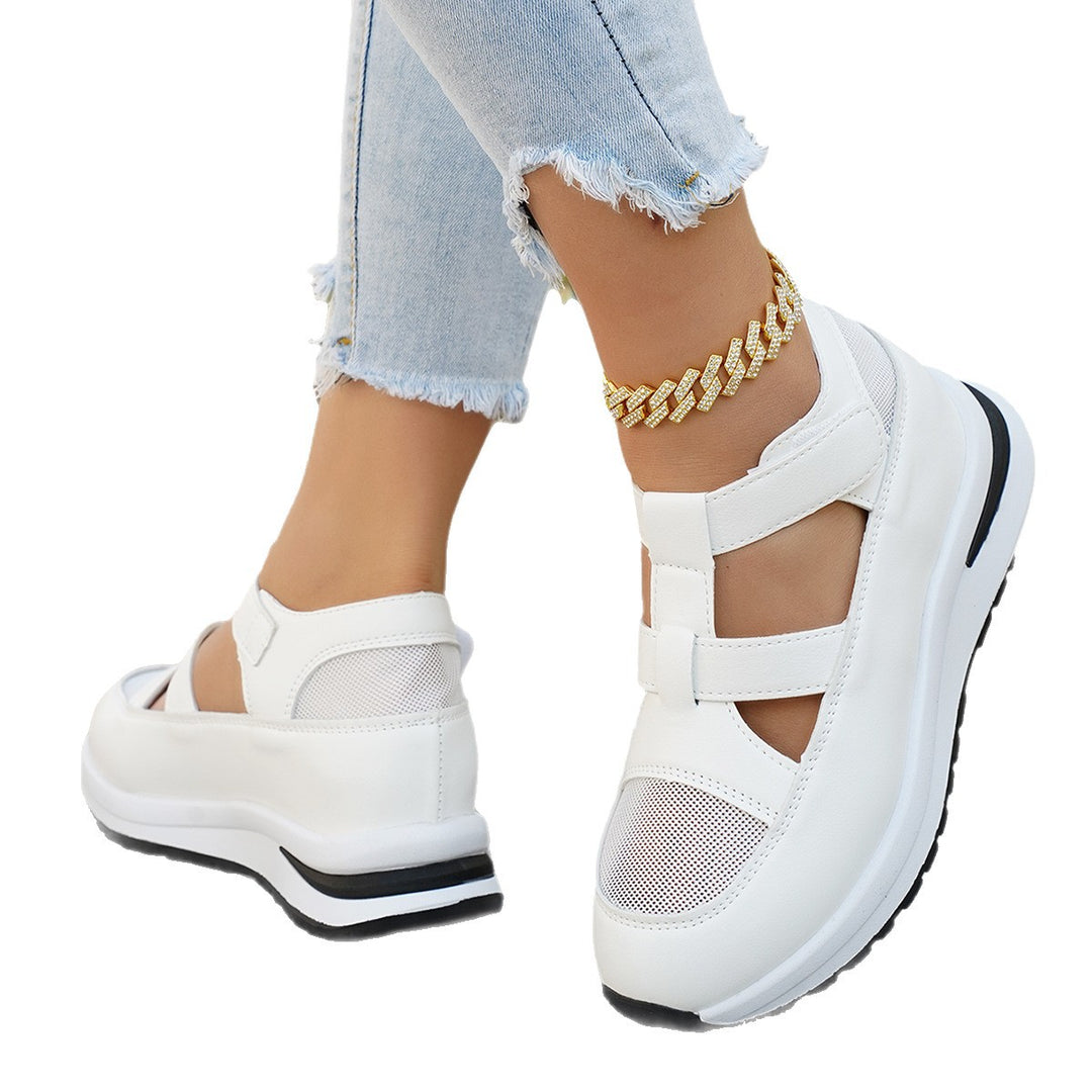 Damen Bequeme und atmungsaktive Sneakers mit Klettverschluss EB
