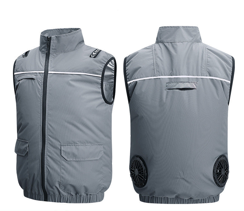 Unisex nan leichte kühlende Arbeitsweste mit integrierten Ventilatoren und externem Akku EB