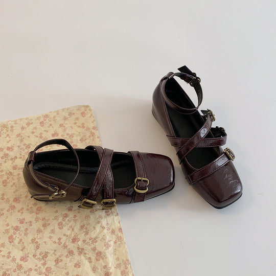 Damen Ballerinas mit dekorativem Riemchendesign EB