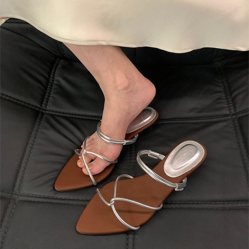 Damen elegante Slingback Mules mit modischem Riemchendesign EB