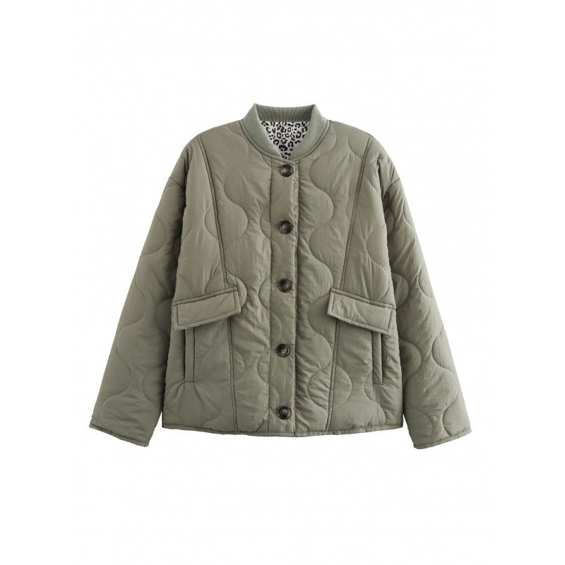 Damen Steppjacke mit praktischen Taschen und dekorativem Knopfverschluss EB