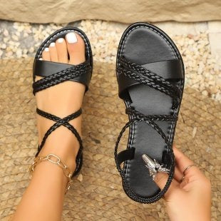 Damen Geflochtene Riemensandalen EB