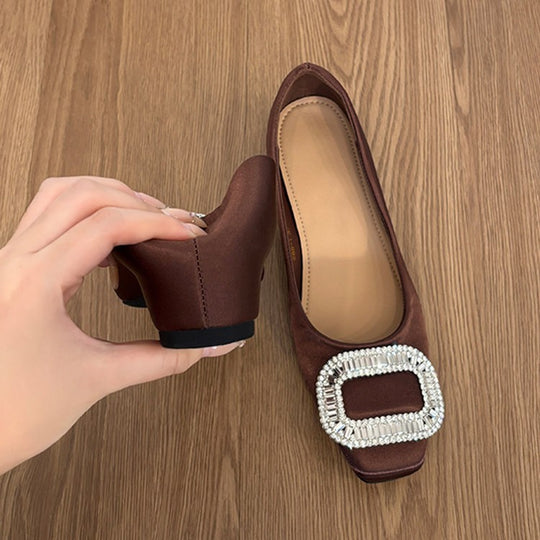 Damen modische Ballerinas mit funkelndem Strassdetails EB
