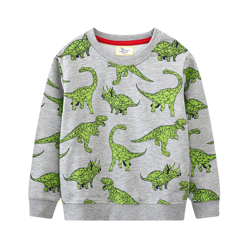 Kinder Sweatshirt mit kreativem Dinosaurier-Muster EB