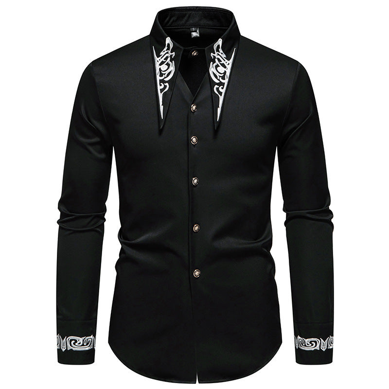 Herren modisches Hemd mit kreativem Kragen-Design EB