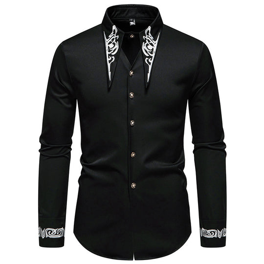 Herren modisches Hemd mit kreativem Kragen-Design EB