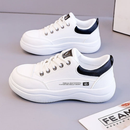 Damen Sportliche Sneakers mit Premium-Leder-Oberfläche und gepolsterter Innensohle EB