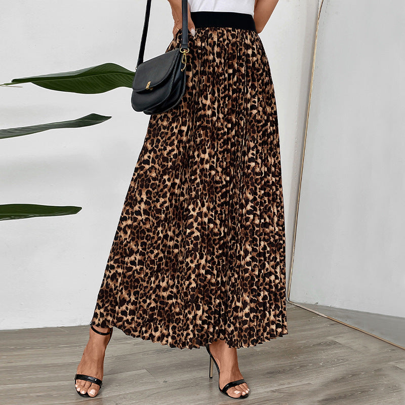 Damen Maxirock mit Leopardenmuster EB