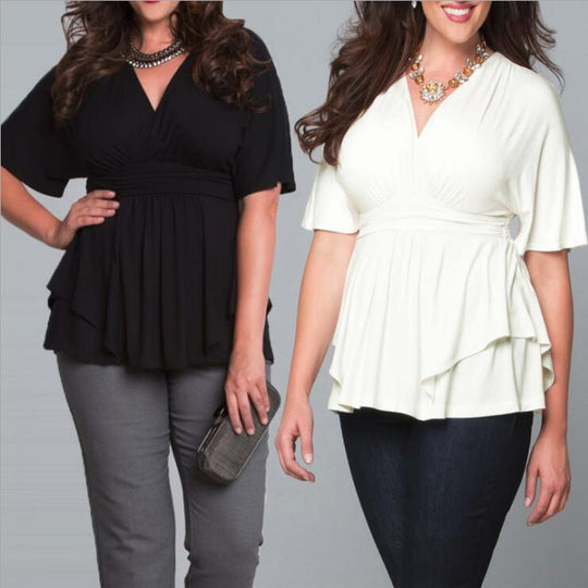 Damen elegantes Wickeloberteil mit fließendem Schnitt EB