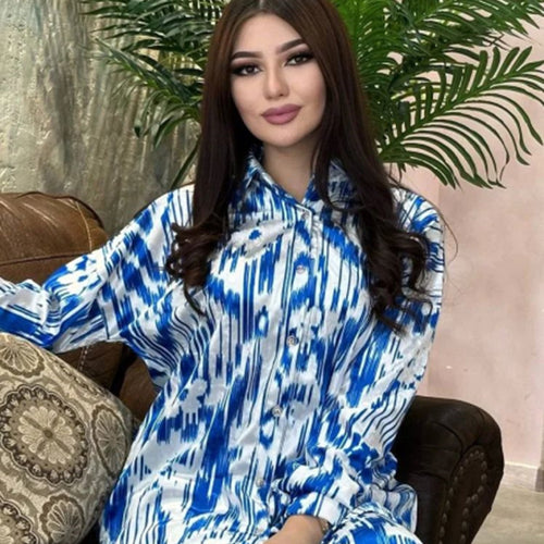 Damen Eleganter und luftiger Kaftan mit floralem Muster EB