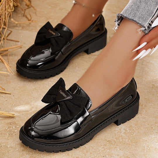Damen elegante Mokassins mit Schleifen-Design EB