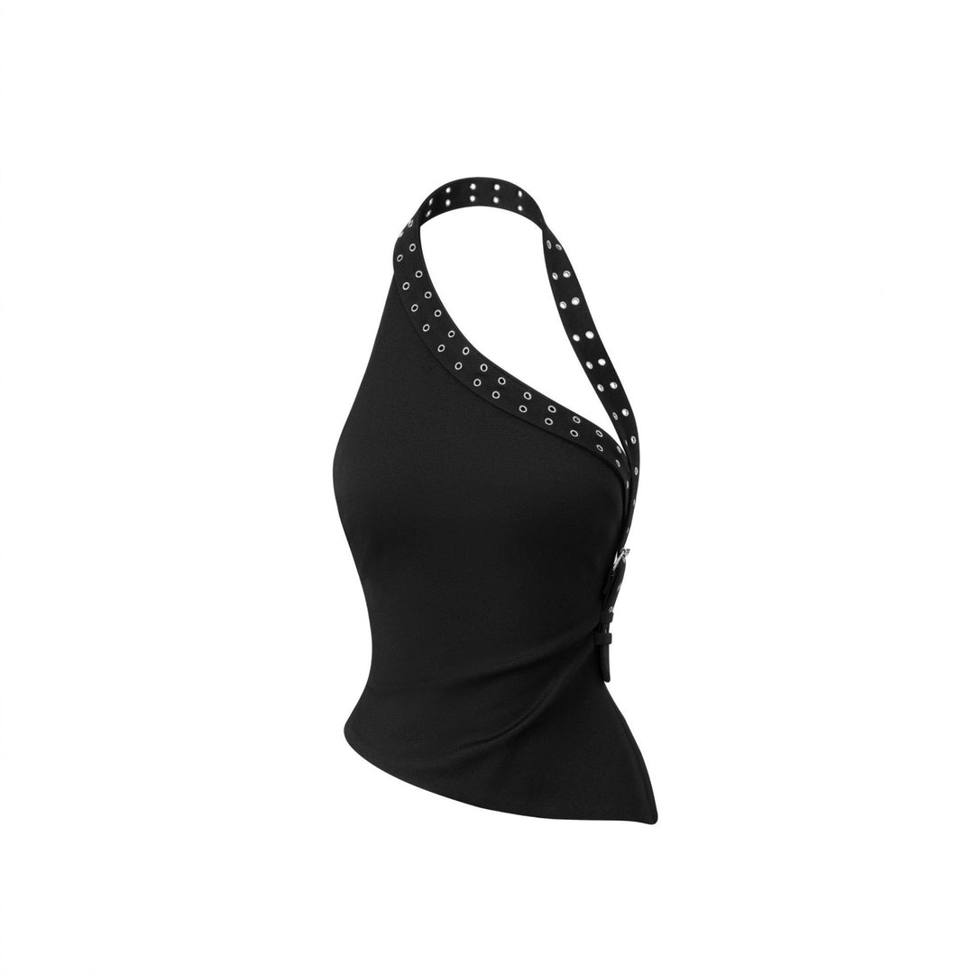 Damen Innovatives Cut-Out Top mit dekorativen Ösen EB