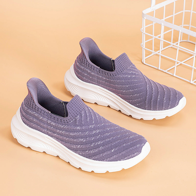 Damen nan elastische Strick-Slipper mit dämpfender Laufsohle EB