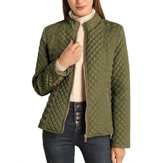 Damen gesteppte Freizeitjacke mit hohem Kragen EB