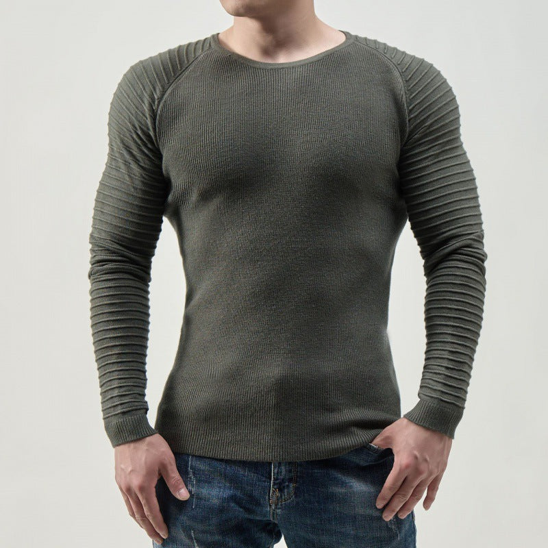 Herren Langärmliges T-Shirt mit modernen Rippstrukturen und körperbetonter Passform EB