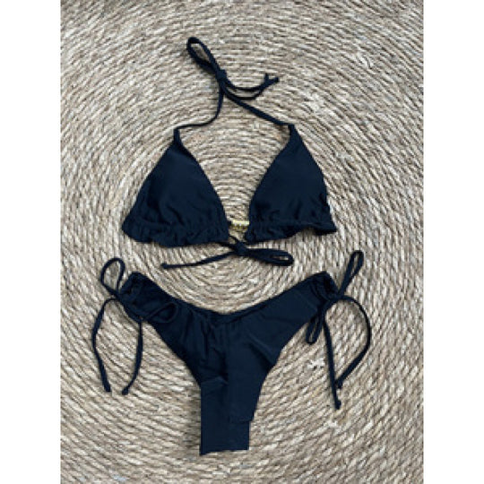 Damen Triangel-Bikini mit verspieltem Rüschenelement und verstellbaren Trägern EB