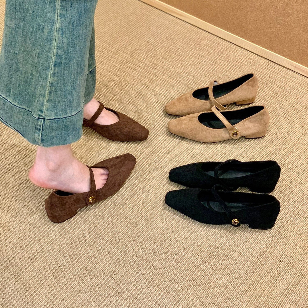 Damen elegante Ballerinas mit modischem Riemen und komfortablem Fußbett EB