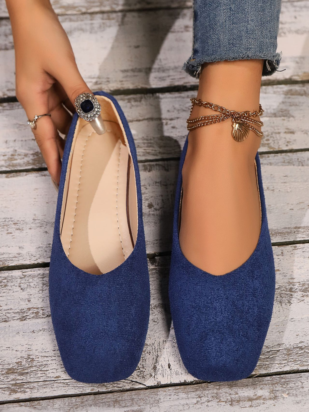 Damen Ballerinas im eleganten und minimalistischen Design mit anatomischer Fußbettung EB