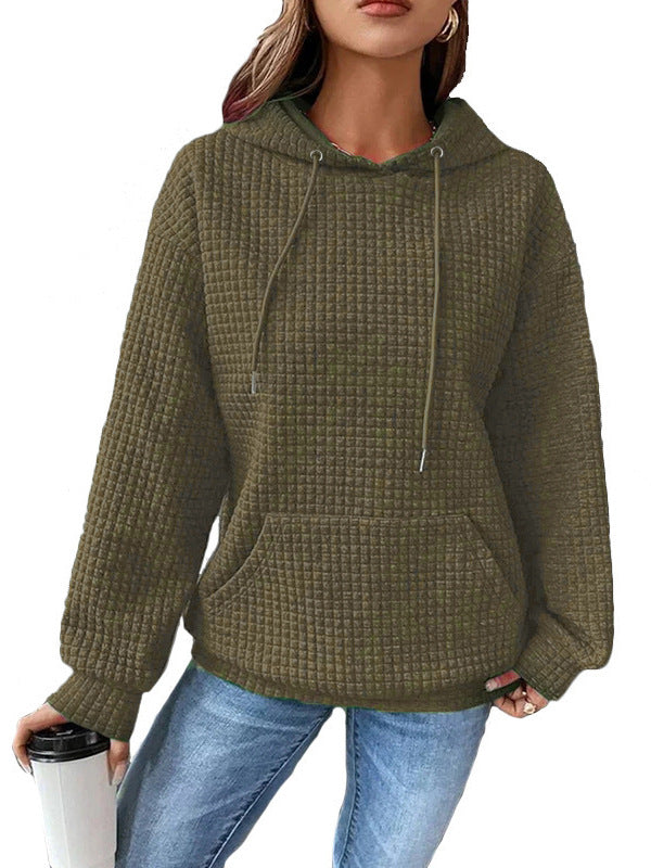 Damen stylischer Kapuzenpullover mit strukturiertem Stoff EB