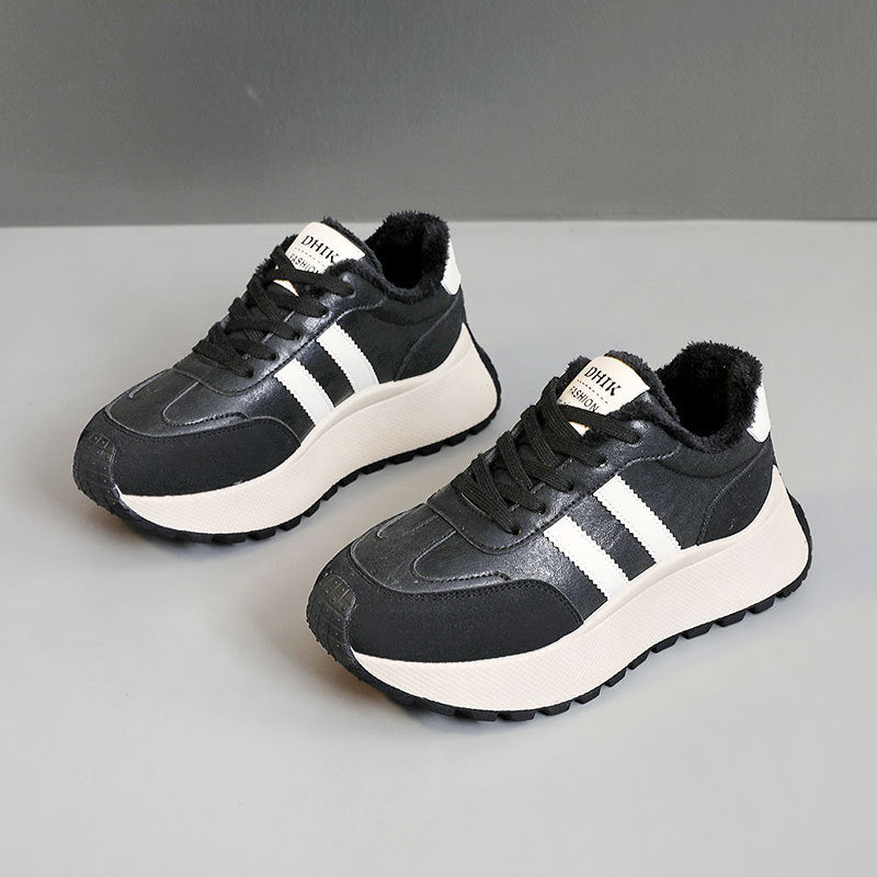 Damen Komfortable und warme High-Top Sneakers mit Fleece-Innenfutter EB