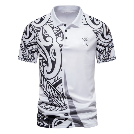Herren Poloshirt mit modernem grafischen Design und atmungsaktiven Eigenschaften EB