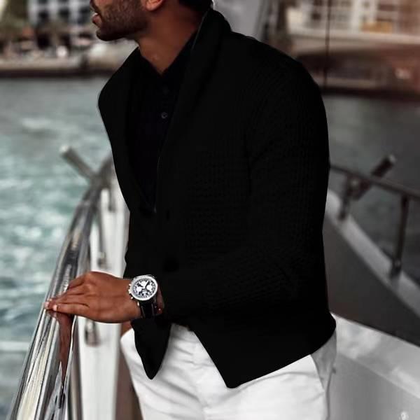 Herren modischer Strickblazer mit strukturiertem Design EB