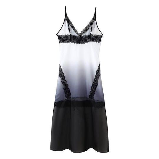 Damen Nachtkleid mit eleganter Spitzenverzierung und gradientem Farbverlauf EB