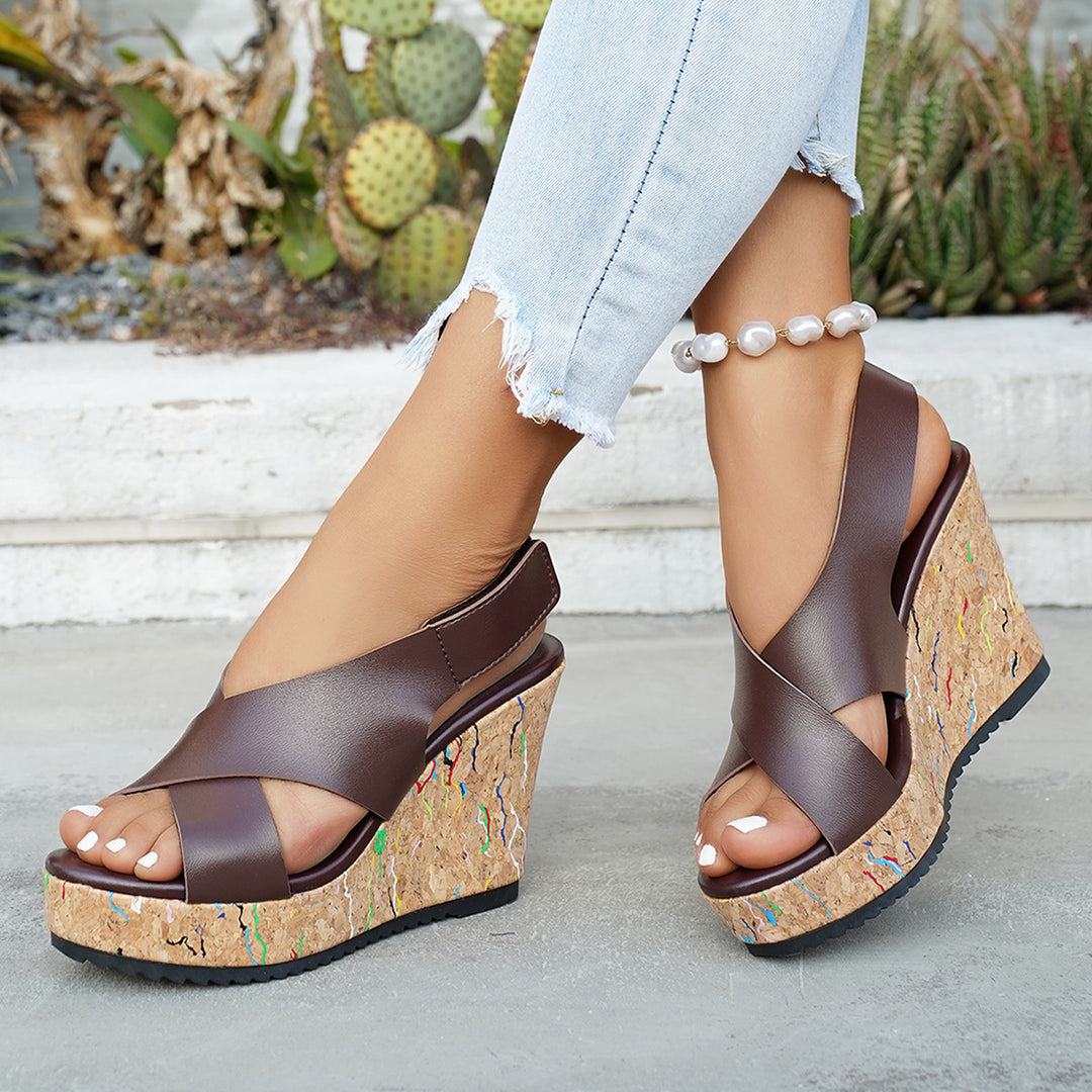 Damen Wedge-Sandalen mit modernem Kork-Design und komfortablem Riemensystem EB