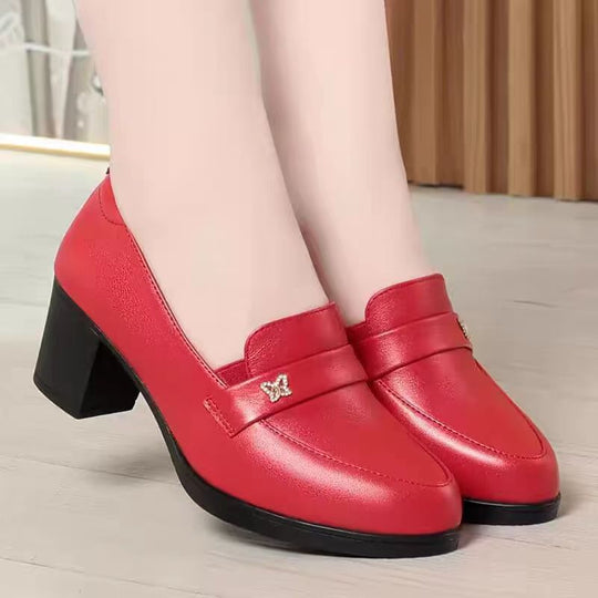 Damen elegante Loafers mit glänzender Dekoration EB