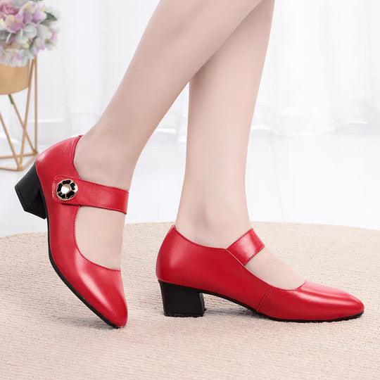 Damen Elegante Mary Jane Schuhe mit modischem Riemen und komfortablem Blockabsatz EB