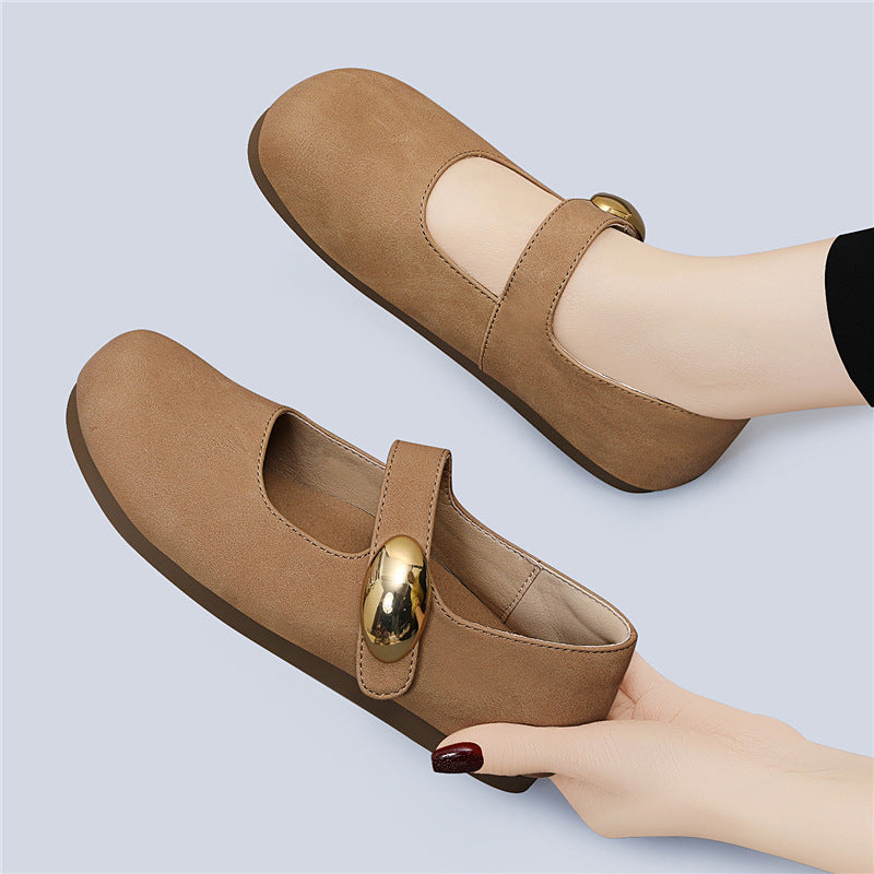 Damen elegante Ballerinas mit modischem Riemchen und zeitloser Schnalle EB
