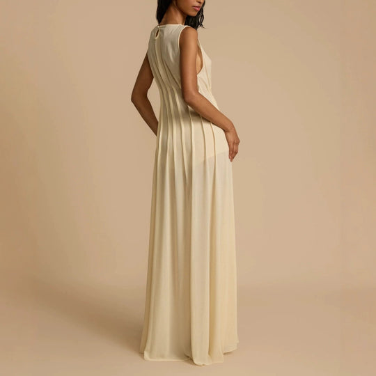 Damen Langes Abendkleid mit raffinierten Falten EB