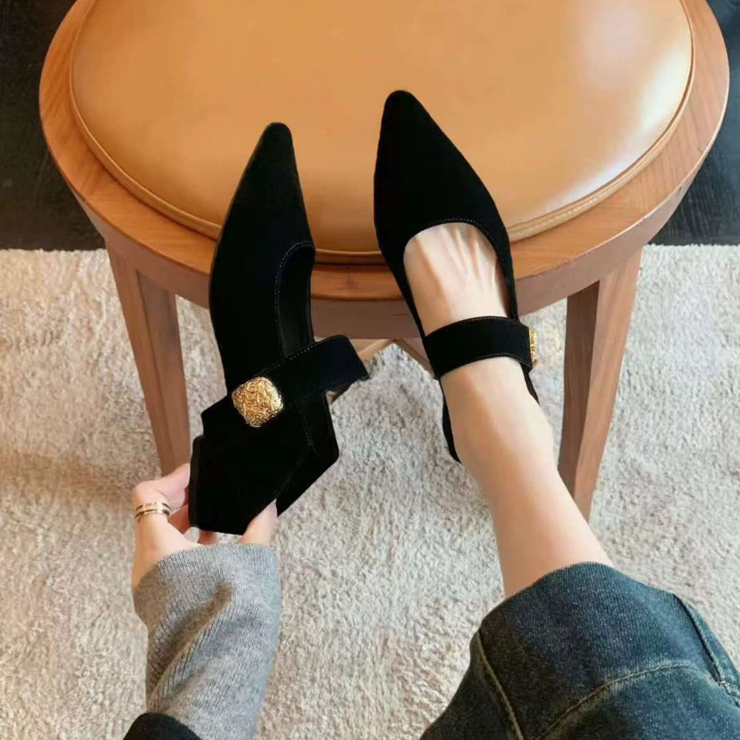 Damen elegante Ballerinas mit modischer Riemchenverzierung und hochwertigem Obermaterial EB